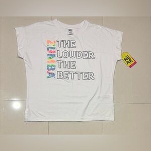 Zumba Fitness White Tee with Multicolor Accents